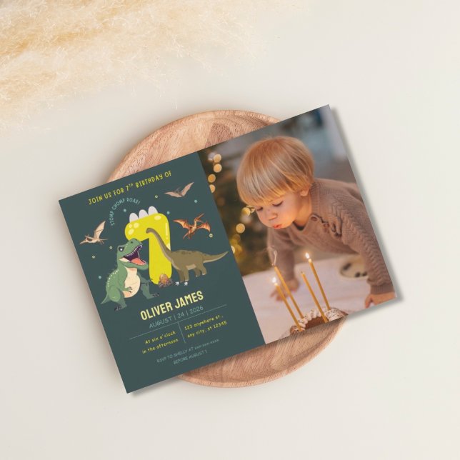 Invitación Dinosaur theme boy 7th birthday  (Subido por el creador)