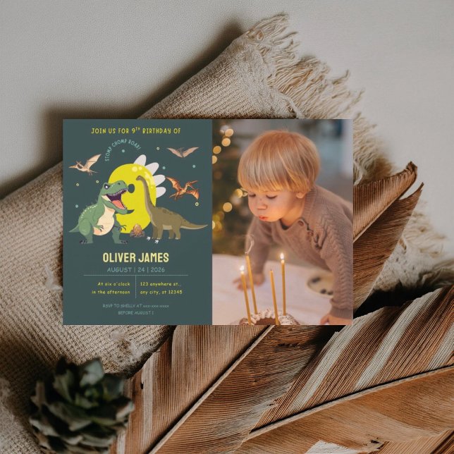 Invitación Dinosaur theme boy 9th birthday  invitation (Subido por el creador)
