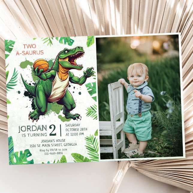 Invitación Dinosaur Two-A-Saurus 2º Fiesta de cumpleaños (Subido por el creador)