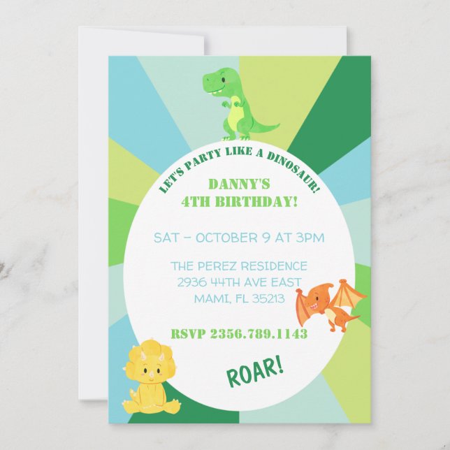 INVITACIÓN DINOSAURIA (Anverso)