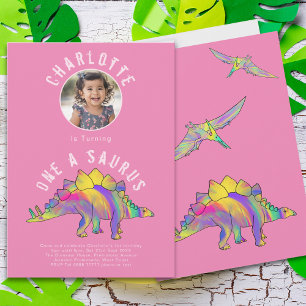 Invitación Dinosaurio 1.ᵉʳ Fiesta de cumpleaños
