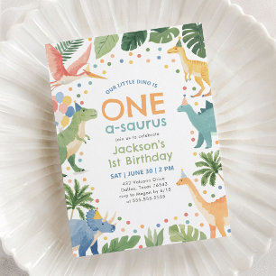 Invitación Dinosaurio 1er cumpleaños