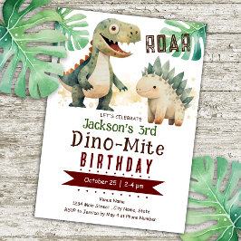 Invitación Dinosaurio 3.ª acuarela