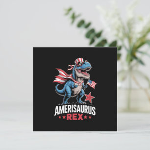 Invitación Dinosaurio 4 de julio Amerisaurus T Rex Funny