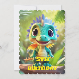 Invitación dinosaurio adorable y lindo