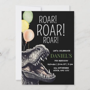 Invitación Dinosaurio Aventura Jurásica Cumpleaños T-Rex 