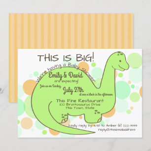 Invitación Dinosaurio Baby Shower Brontosauro