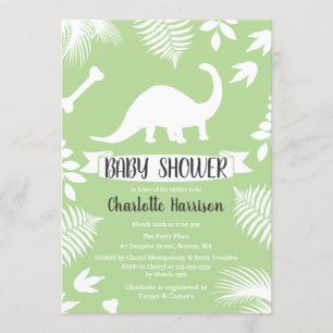 Invitación Dinosaurio Baby Shower del Brontosaurus