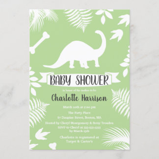 Invitación Dinosaurio Baby Shower del Brontosaurus