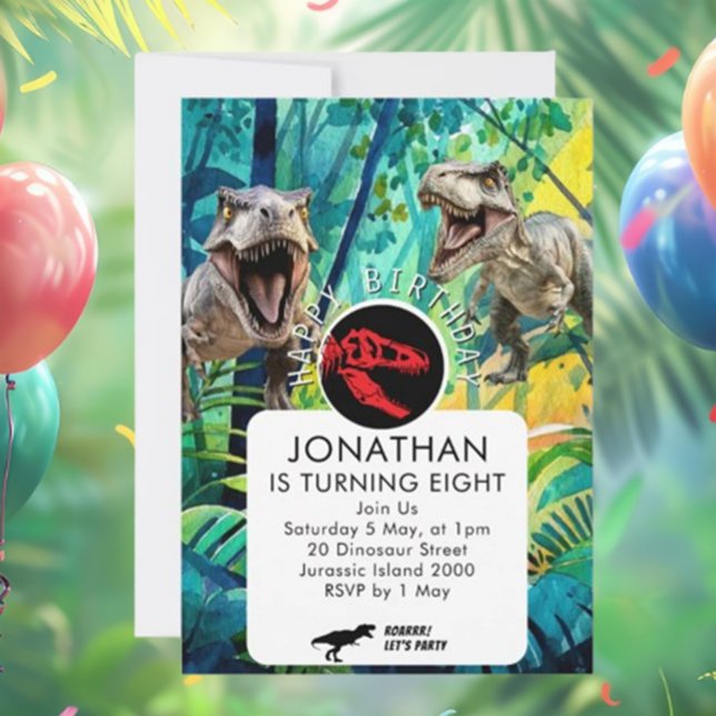 Invitación DINOSAURIO CHICO ES-Pec-tacular (Unleash the excitement with our ROAR-some BOY DINO Invitation! )