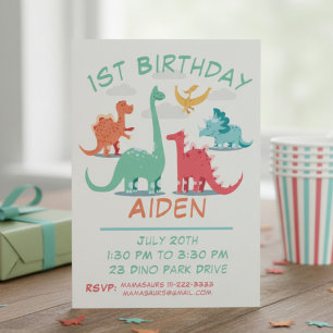 Invitación Dinosaurio de cumpleaños personalizado