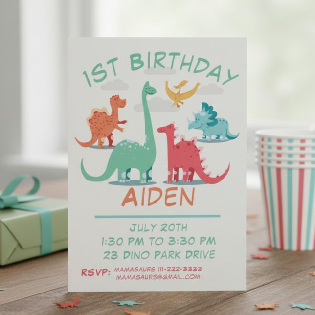 Invitación Dinosaurio de cumpleaños personalizado (Subido por el creador)