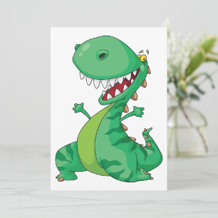 Invitación Dinosaurio de Dibujos Animados Divertido T-Rex Rug