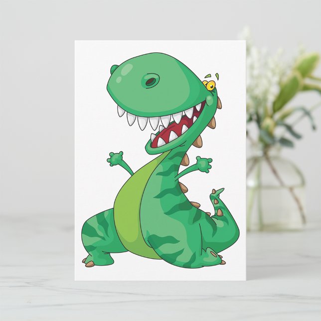 Invitación Dinosaurio de Dibujos Animados Divertido T-Rex Rug (Subido por el creador)