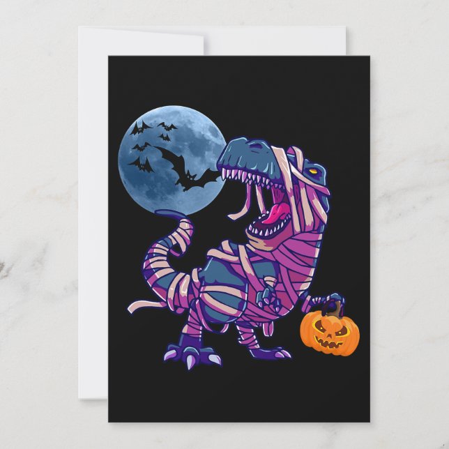Invitación Dinosaurio de Halloween espumoso TRex con bombeo (Anverso)