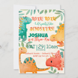 Invitación Dinosaurio de primavera