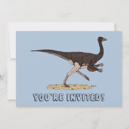 Invitación Dinosaurio del Cretácico Ornithomimus
