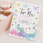 Invitación Dinosaurio Dos Rex Fiesta del Segundo Cumpleaños<br><div class="desc">Dinosaur Dos Invitación a la Fiesta de Cumpleaños 2 Rex Todos los diseños son © PIXEL PERFECTION FIESTA LTD</div>