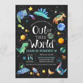 Invitación Dinosaurio Espacial Fuera De Esta Galaxia Mundial 