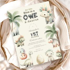 Invitación Dinosaurio Fiesta del primer cumpleaños