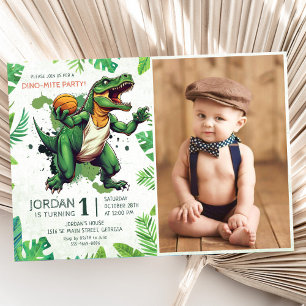 Invitación Dinosaurio Fiesta del primer cumpleaños Dino-mite