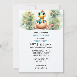 Invitación Dinosaurio fuera del Huevo