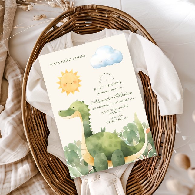 Invitación Dinosaurio Hatching pronto Baby Shower (Subido por el creador)