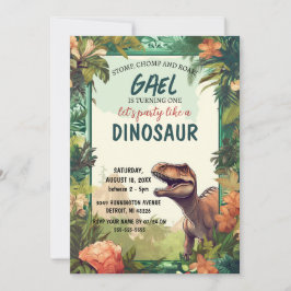 Invitación Dinosaurio invitando a un niño al cumpleaños