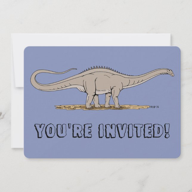 Invitación Dinosaurio Jurásico Apatosaurus (Anverso)