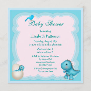 Invitación Dinosaurio nuevamente tramado Baby Shower del bebé
