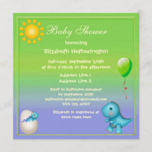 Invitación Dinosaurio nuevamente tramado Baby Shower del bebé