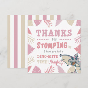 Invitación Dinosaurio rosa y beige