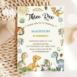 Invitación Dinosaurio Salvaje Un Niño