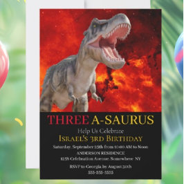 Invitación Dinosaurio T Rex Fire Jurassim World
