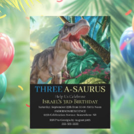 Invitación Dinosaurio T Rex Niños Jurassic World 