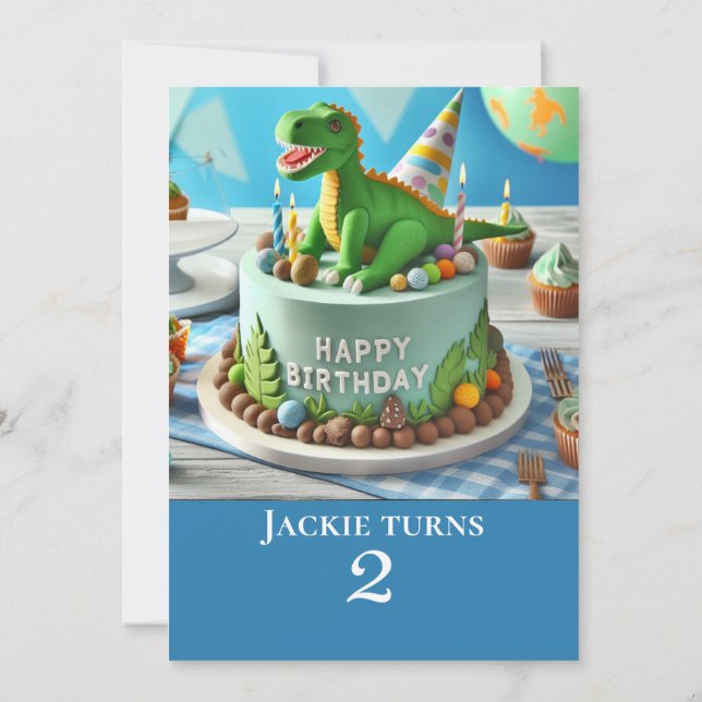 INVITACIÓN DINOSAURIO TEMÁTICO DEL CUMPLEAÑOS FIESTA (Reverso)