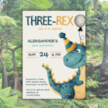 Dinosaurio Trex Tres Rex Tercer Fiesta de Cumpleañ