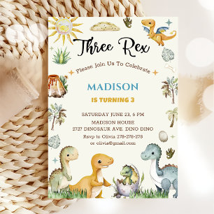 Invitación Dinosaurio Wild One Boy