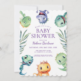 Invitación Dinosaurios Baby Shower de animales de la jungla
