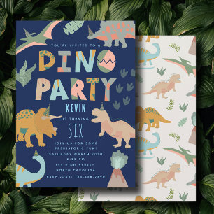 Invitación Dinosaurios Boho Fiesta de Dinosaurios Animales Cu