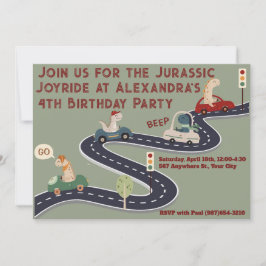 Invitación Dinosaurios colorados prehistóricos personalizados