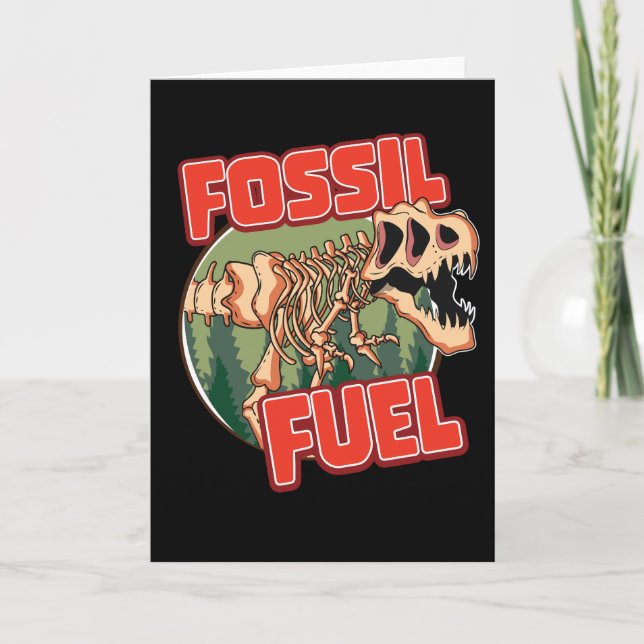 Invitación Dinosaurios "Combustible fósil" (Anverso)