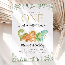 Invitación Dinosaurios Cutos, T-Rex, Jurásico, Primer Cumplea