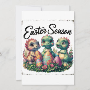 Invitación Dinosaurios de temporada de Pascua