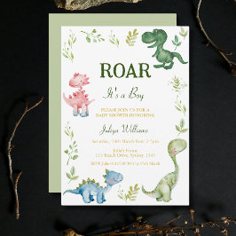 Invitación Dinosaurios Ducha de bebé