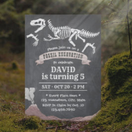 Invitación Dinosaurios Fossil Excavation Chalkboard Cumpleaño