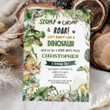 Dinosaurios Jurásico Fiesta de Cumpleaños Stomp Ch