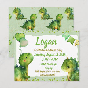 Invitación Dinosaurios lindo bebé Dino Corazón globos Cumplea