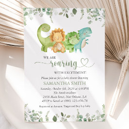 Invitación Dinosaurios Lindos, T-Rex, Jurásico, Shower de Beb