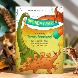 Invitación Dinosaurios Niño de la fiesta de cumpleaños